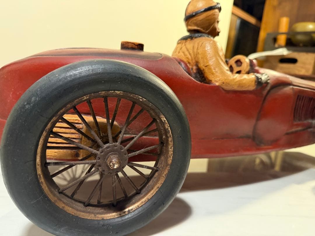1920年代 ブガッティ風 レーシングカー 樹脂製模型 ヴィンテージ風 オブジェ