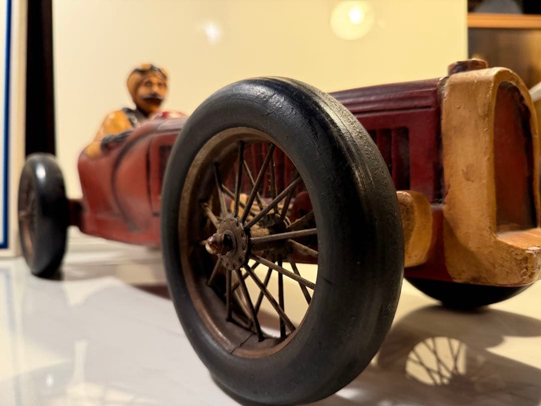 1920年代 ブガッティ風 レーシングカー 樹脂製模型 ヴィンテージ風 オブジェ