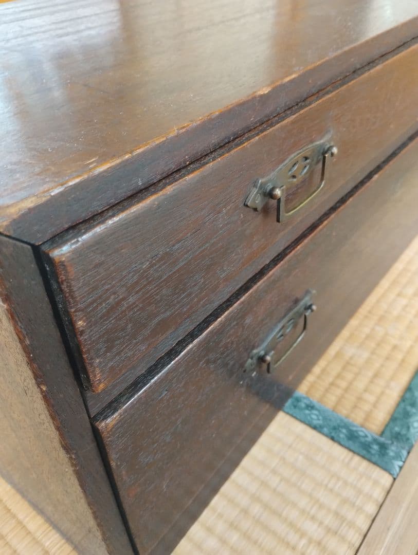 AYAKO★　木製引き出し　　箪笥　2段　昭和レトロ　和骨董　古家具