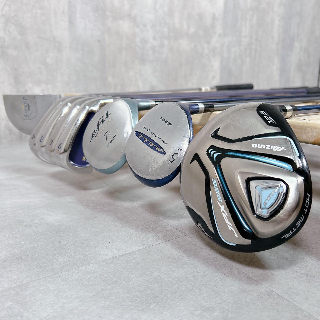 X800 ミズノ 他 レディース ゴルフ クラブ セット 9点 マンシングウェア