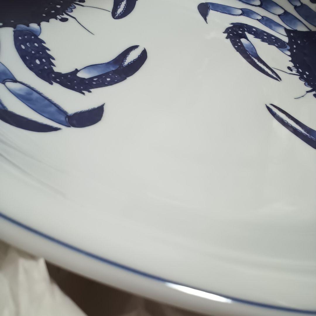 有田焼　源右衛門　蟹　染付蟹絵　特大　大皿　飾り皿　鉢　お正月