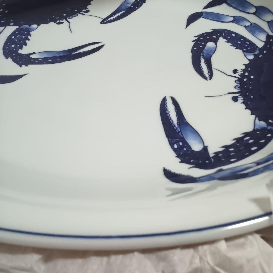 有田焼　源右衛門　蟹　染付蟹絵　特大　大皿　飾り皿　鉢　お正月