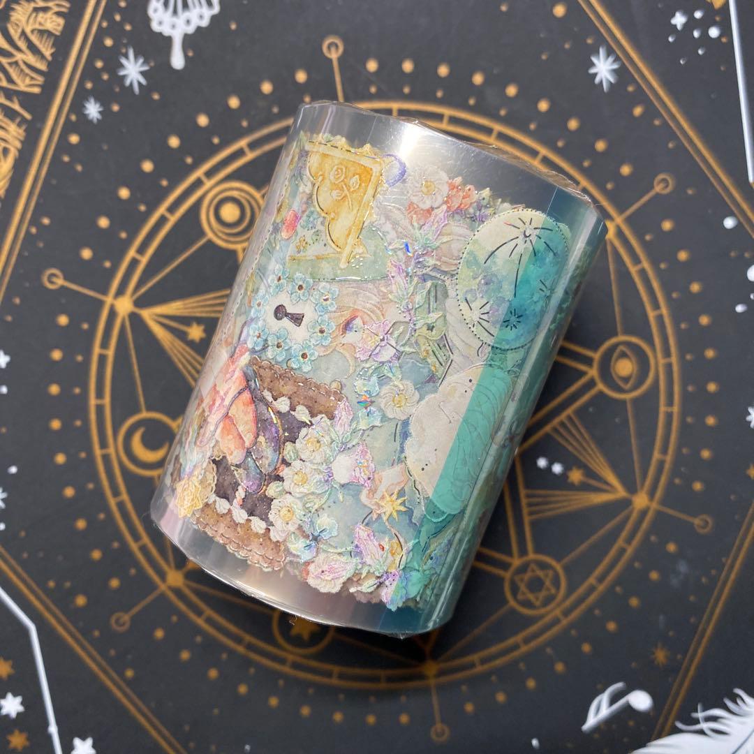 【U】海外　10m巻　貝殻光マスキングテープ　人物系　女の子