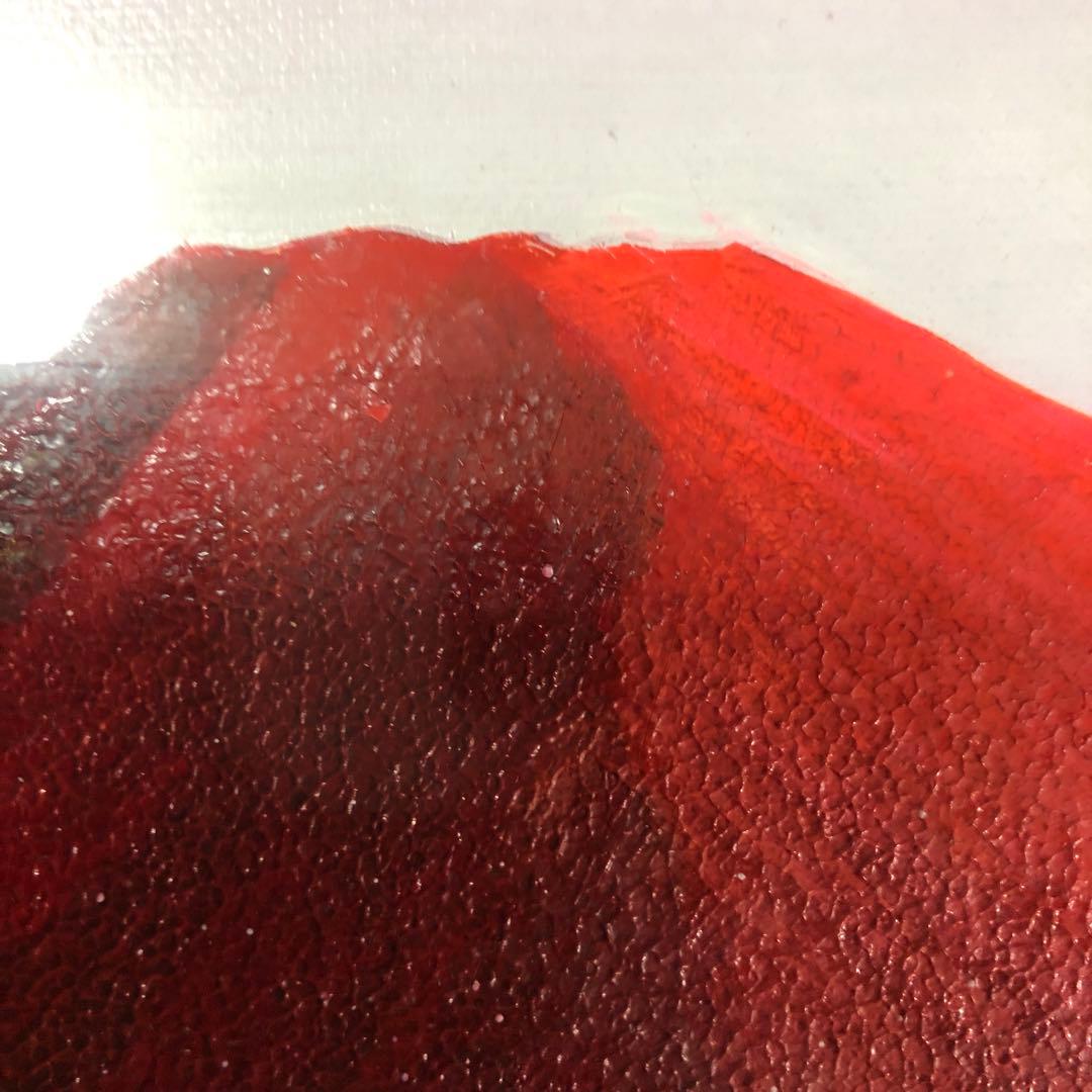 油絵真筆額入り．赤富士