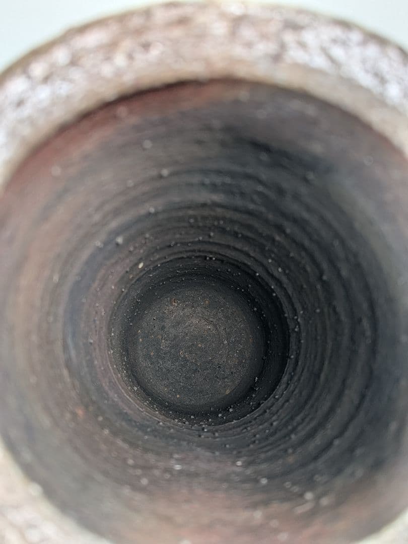 酉々窯 岩淵重哉 自然釉竹花生 四方桟盛蓋共箱共布栞 花器 フラワーベース 京焼