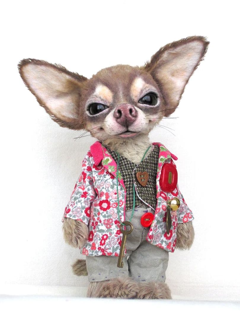 テディベア　作家　アーティストベア　アートドール　チワワのアレン