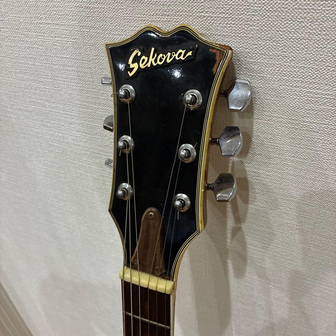 【ジャンク】Sekova サンバースト セミアコースティックギター
