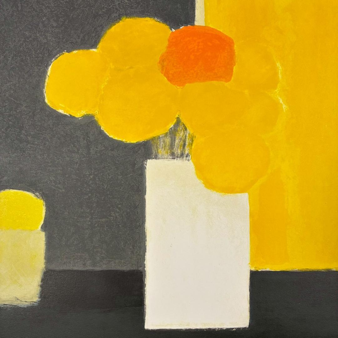 ベルナール・カトラン「レモン籠のある小さい静物」リトグラフ 直筆サイン入 額装