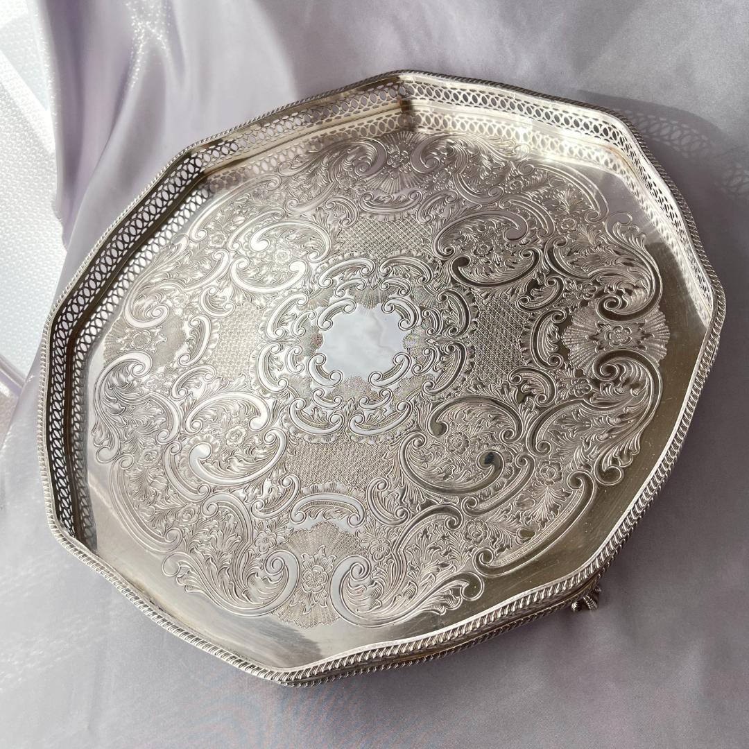 【Craftsmen】 ギャラリートレー 40cm 　八角形 大型 綺麗！！