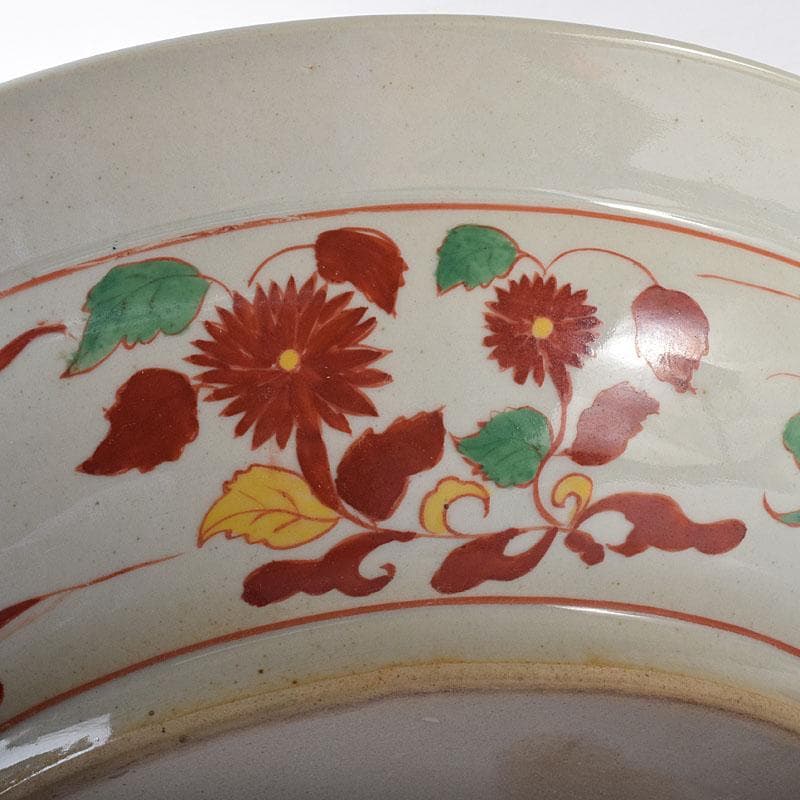 中国　呉州赤絵　獅子花文　大皿　飾り皿　直径約41㎝　V　7348C