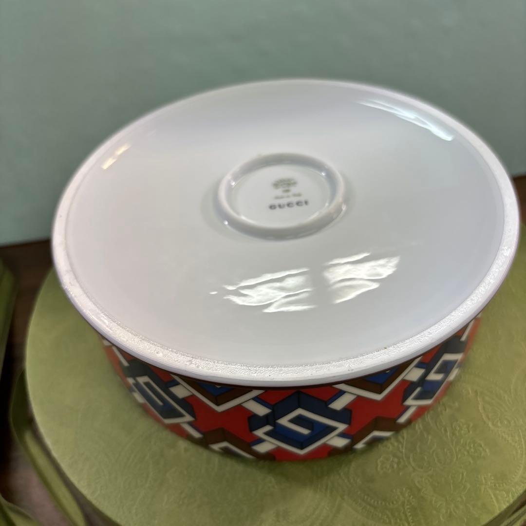 大成。GUCCI 幾何学模様 犬用食器