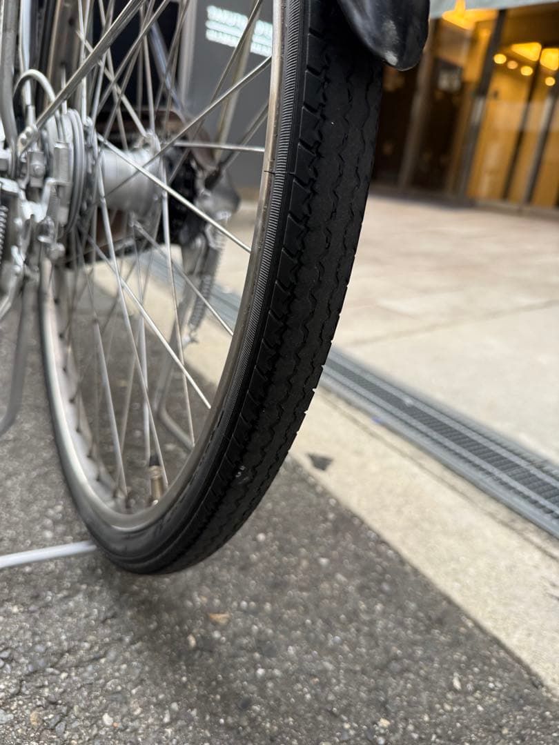 大阪府　パナソニック　電動アシスト自転車 ネイビー 前カゴ付き　24インチ