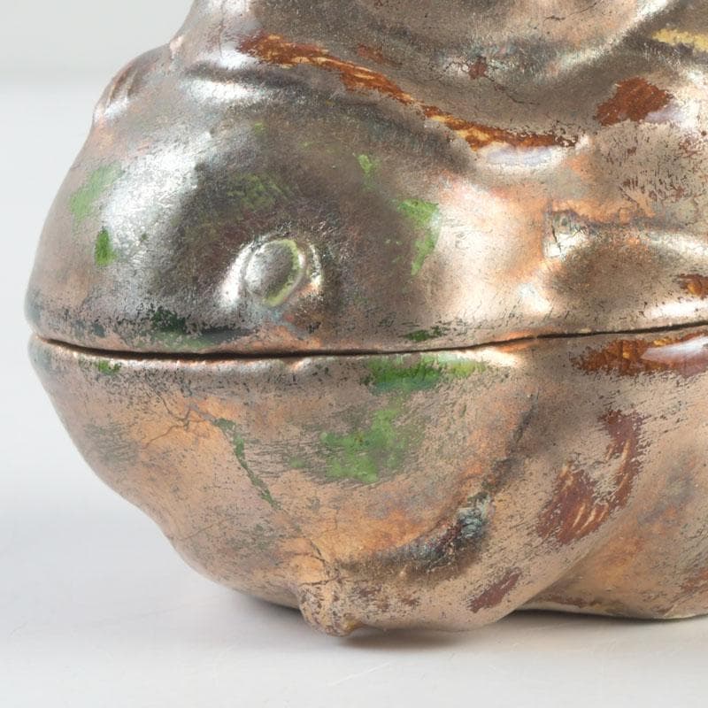 茶道具　京焼　吉向焼　五世松月作　猿香合　共箱　V　9783