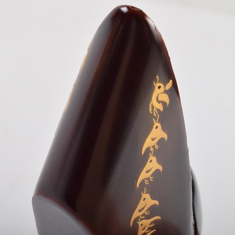 茶道具　畑幸春作　千鳥蒔絵　蜑小舟香合　共箱　V　R9518