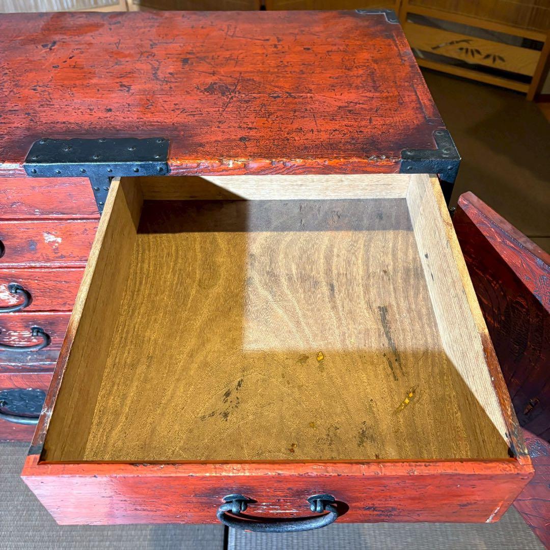 船箪笥　時代箪笥 引出し収納 和家具 アンティーク 伝統工芸 レトロ 和室 座敷