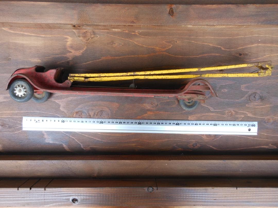 Kingsbury トイカー 赤 消防車 はしご車　ブリキ　おもちゃ