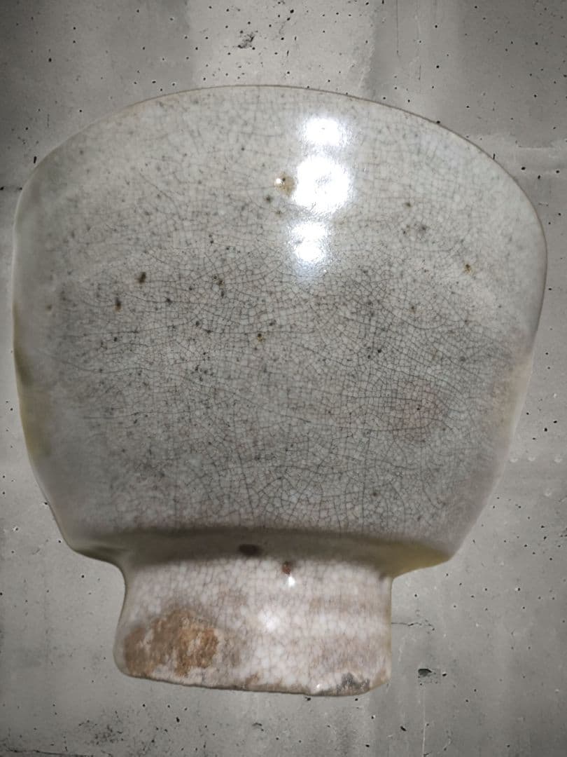 李朝白磁茶碗　堅手茶碗　茶道具　時代物