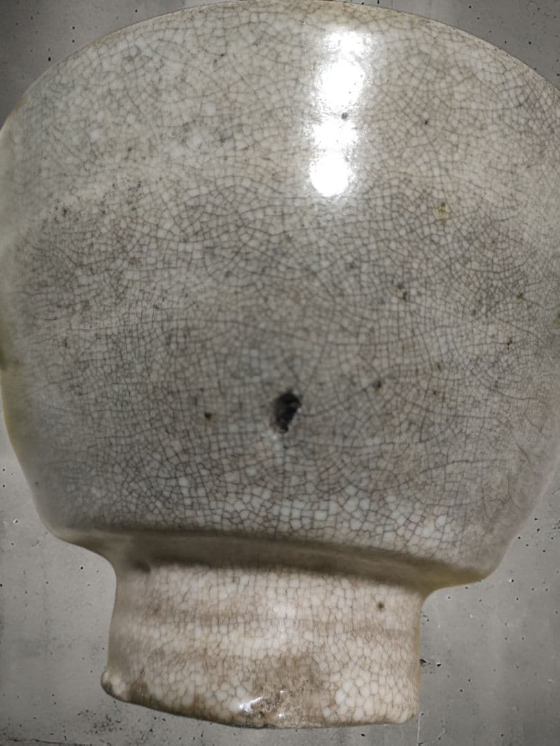 李朝白磁茶碗　堅手茶碗　茶道具　時代物