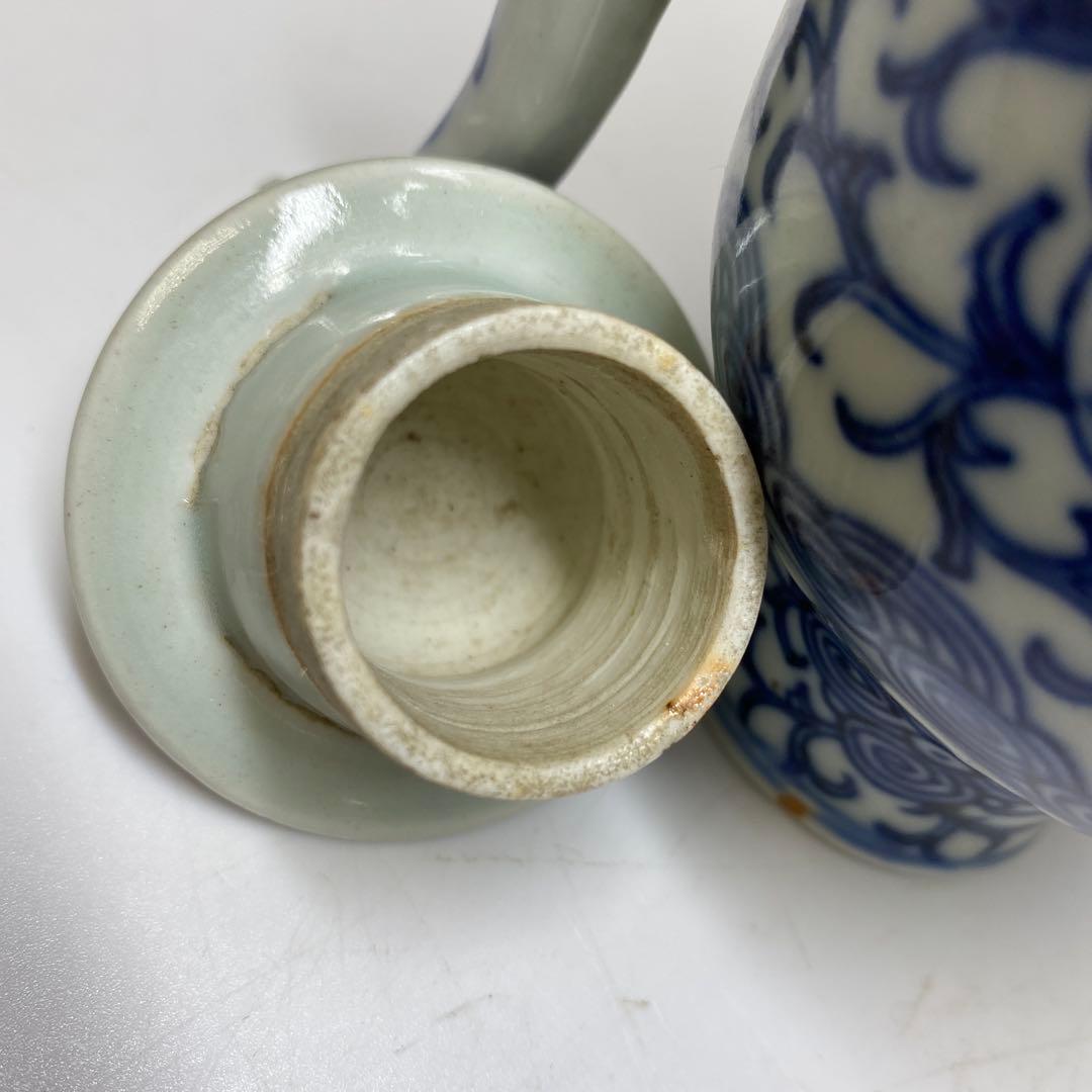 中国清時代　青花　水注　タルチ　東さ7-1014①