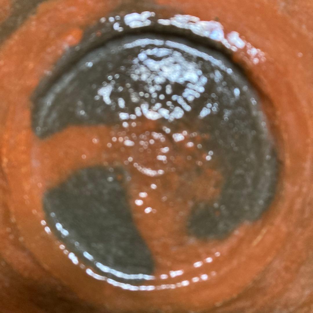 3代　中村道年　「赤楽丸皿」押印　道年尼極箱　高3.8x径22.5cm ￼八事窯