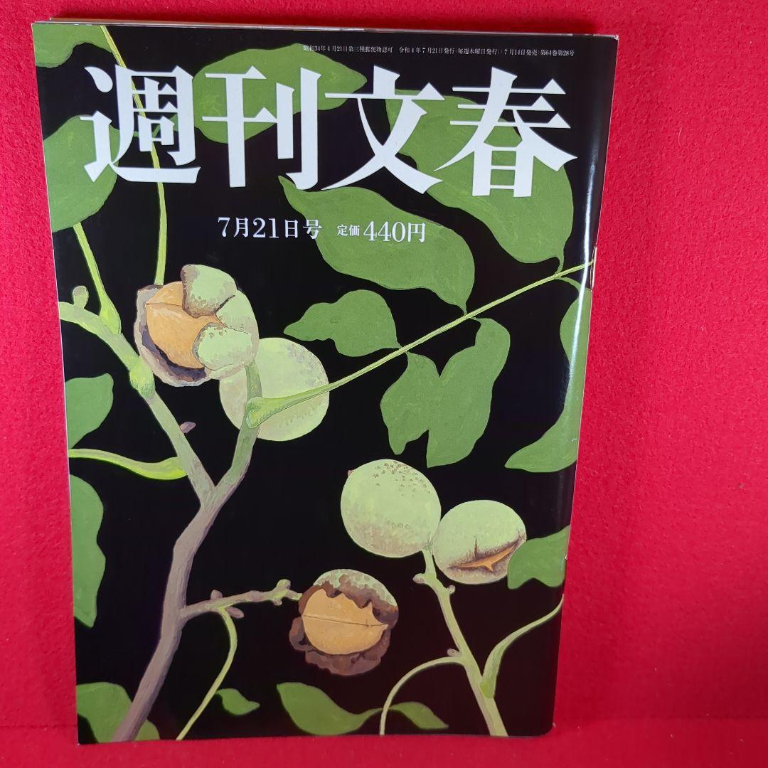 週刊文春７月２１日号　暗殺　安倍晋三　統一教会　宗教　政治