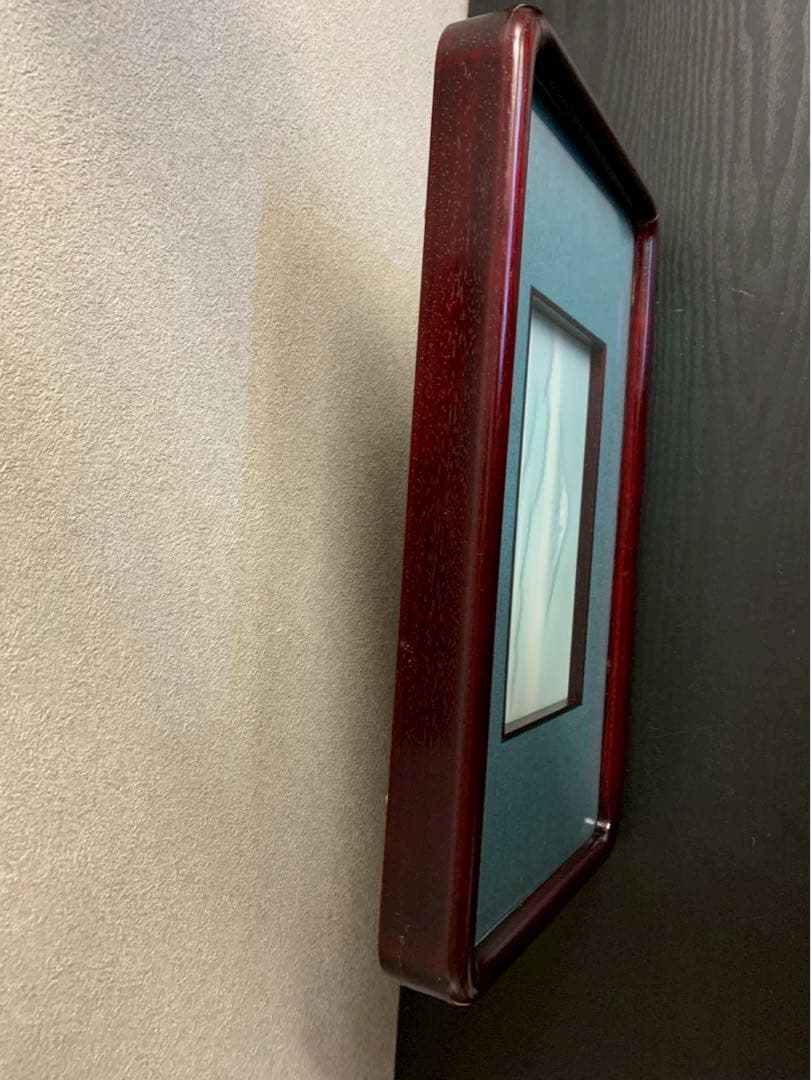 富士山の絵が入った額縁 白磁 陶器