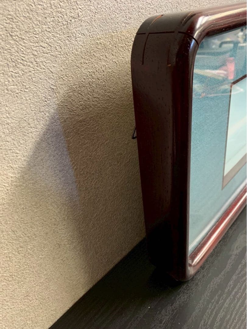 富士山の絵が入った額縁 白磁 陶器