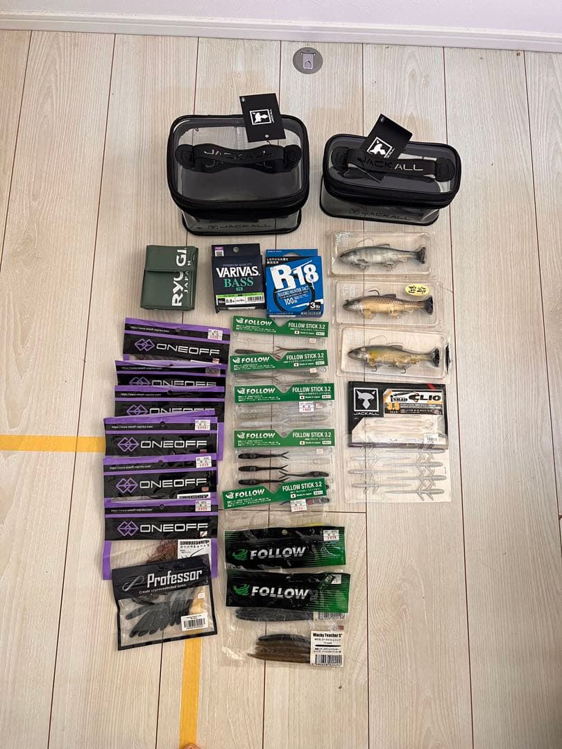 【バス釣りセット】ロッド６本・リール6台・バッカン・ウェストバック・ルアー各種