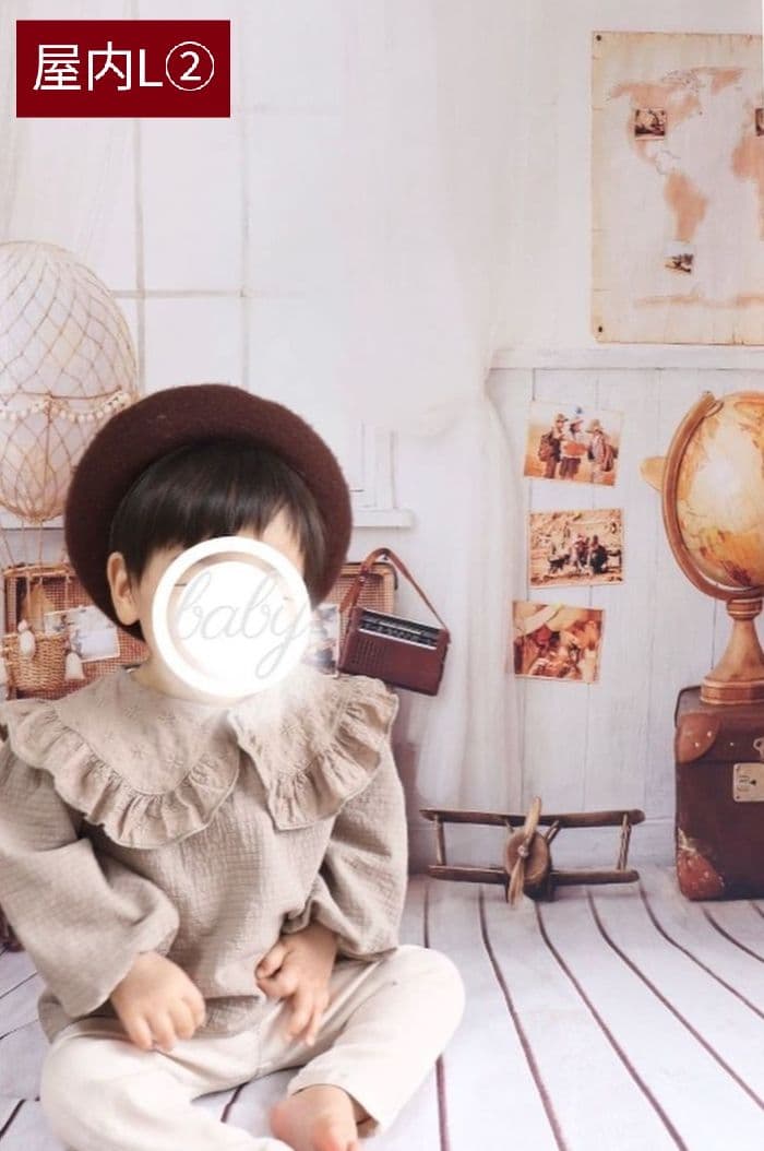 背景布【屋内V】ニューボーンフォト、ペット、ドール撮影用　空　薔薇　気球　雲　窓