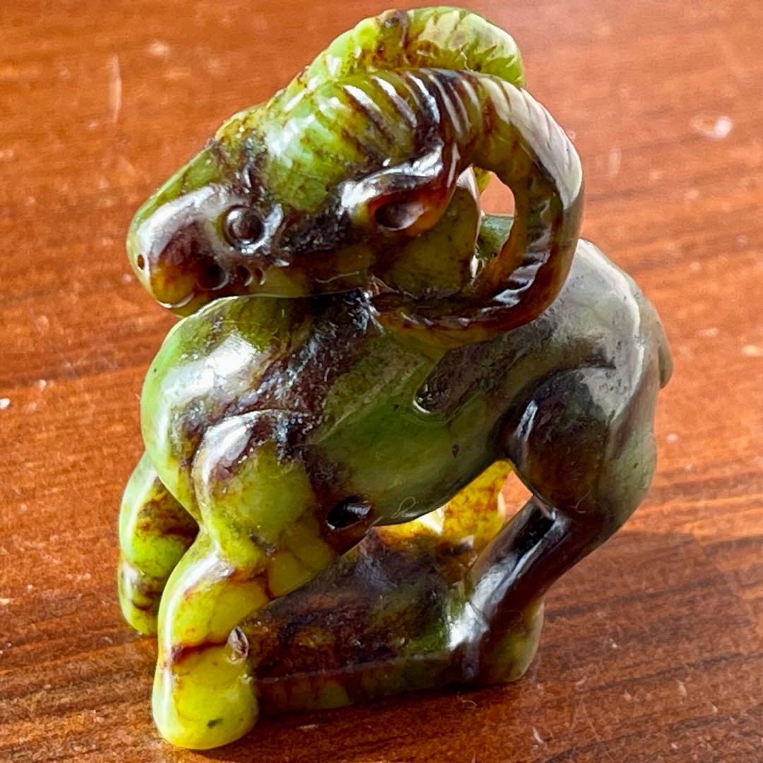 高品質 和田玉 碧玉 古翡翠 彫刻 羊 ネフライト 軟玉 アンティーク 希少品