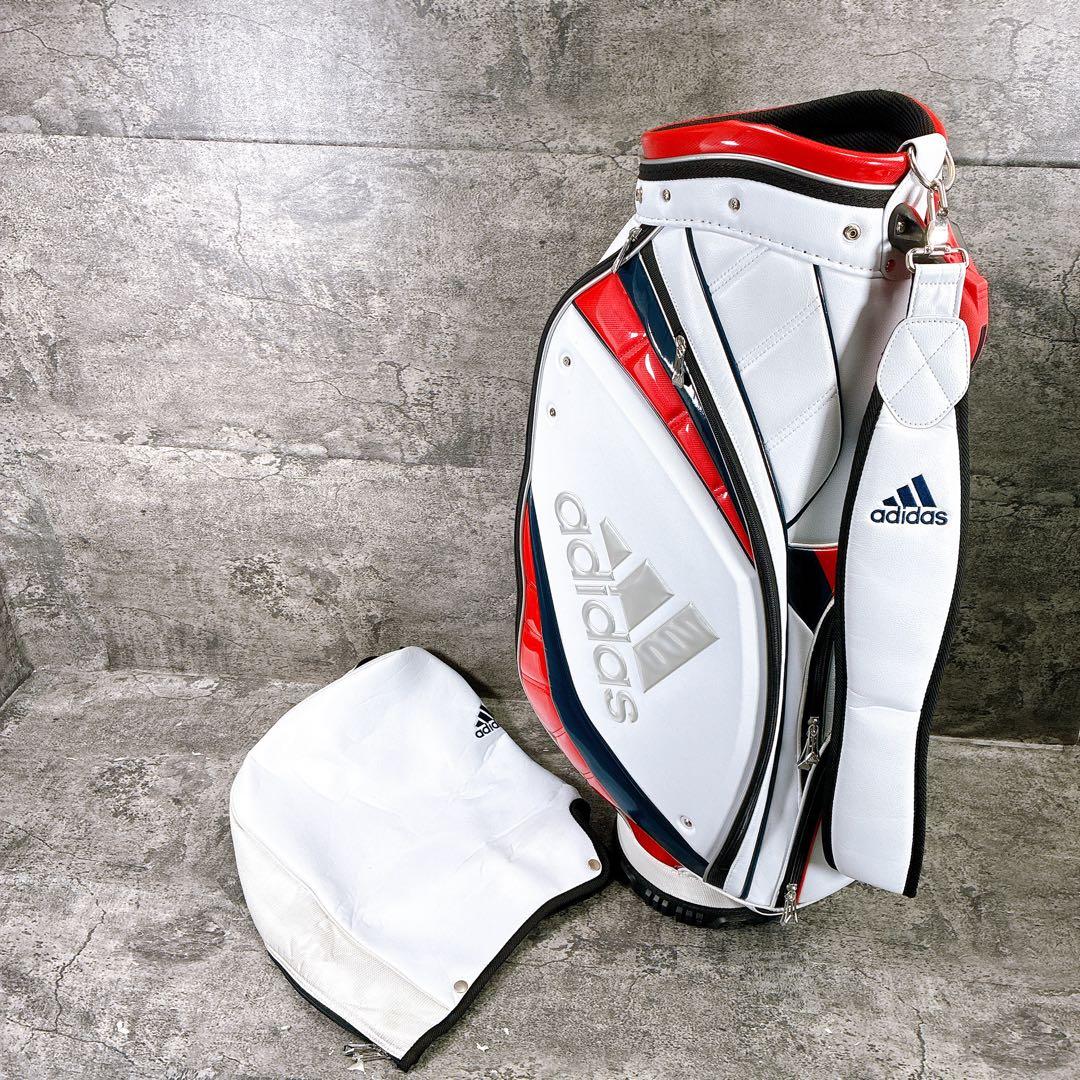 adidas ゴルフバッグ・キャディバッグ ホワイト/レッド/ネイビー 9型