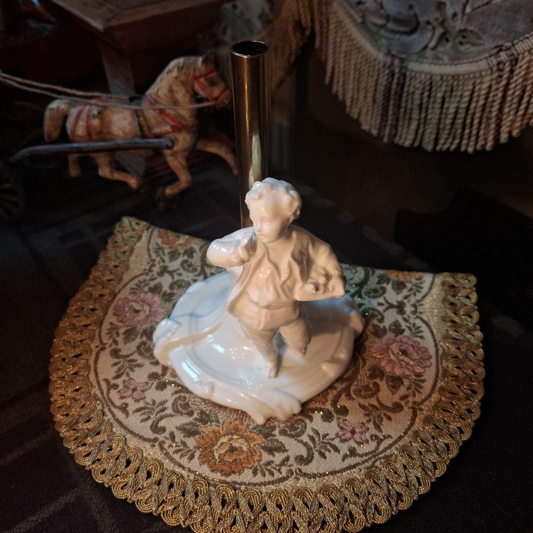 No.独館　(ドイツ)　マイセン白磁　貴族　一輪挿し　花器　花入れ　アンティーク