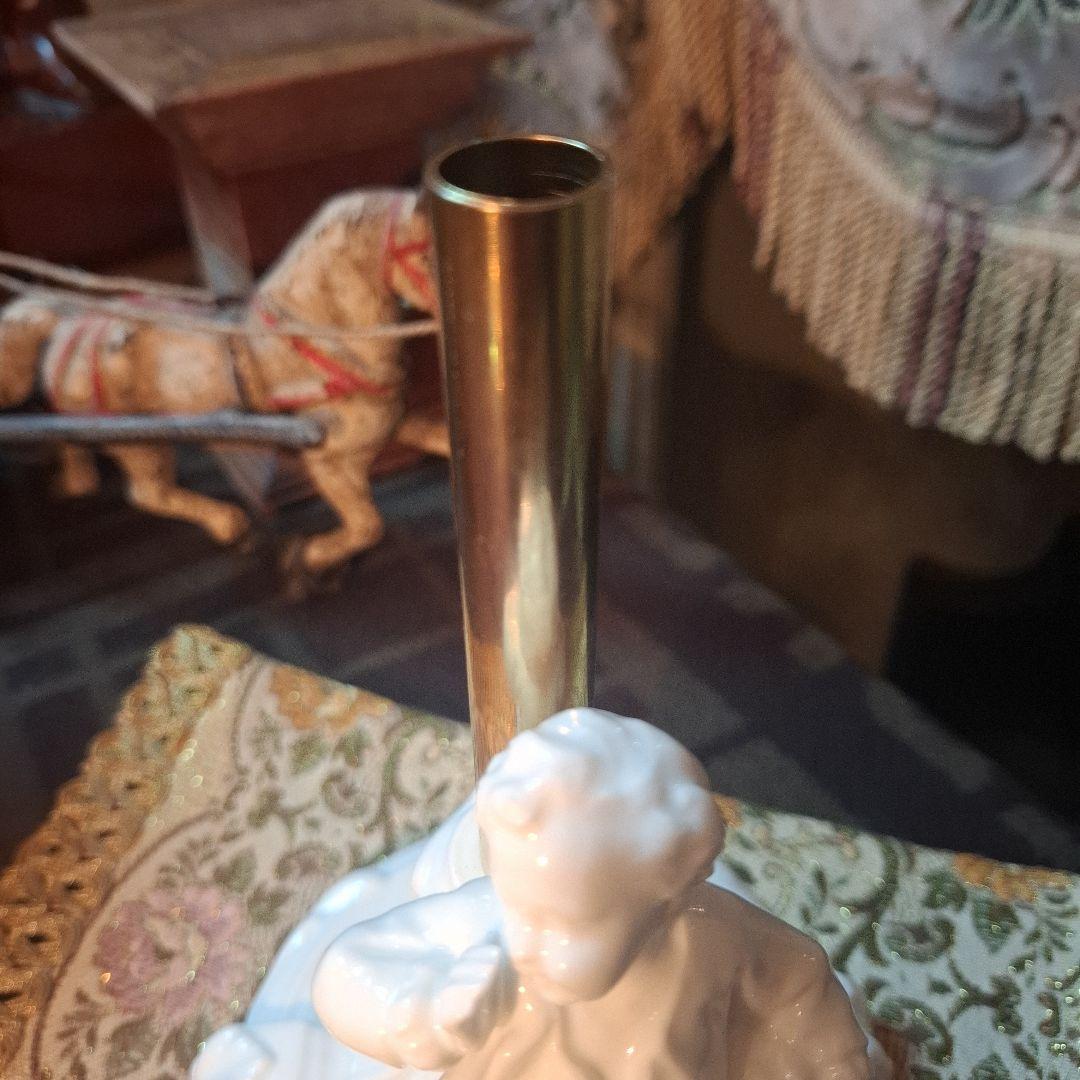 No.独館　(ドイツ)　マイセン白磁　貴族　一輪挿し　花器　花入れ　アンティーク