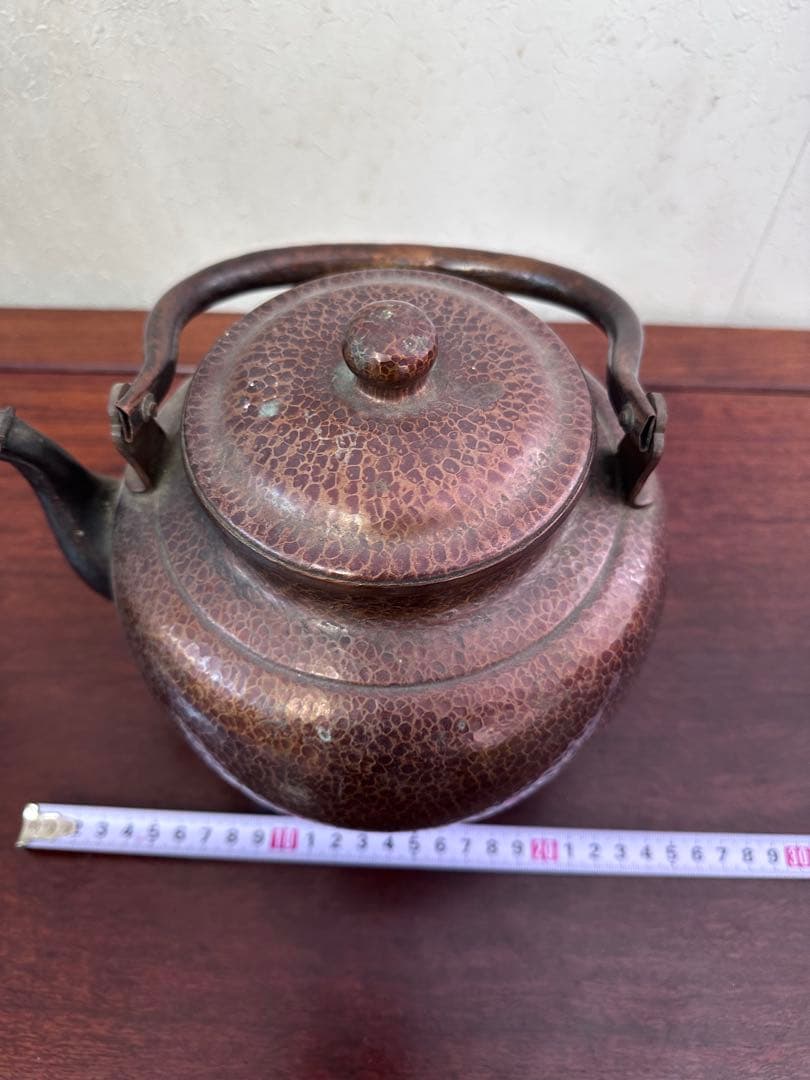 山川堂製　銅製　やかん　職人手作り　アンティーク銅本体は槌目して作られ　茶道