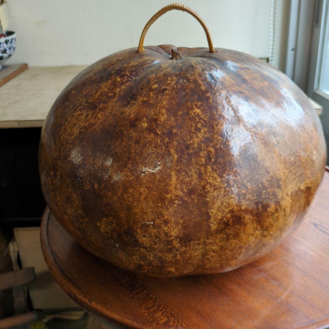 骨董 瓢炭斗 ふくべ細工 炭入れ 炭斗 木製 茶道具茶道 お点前 炭