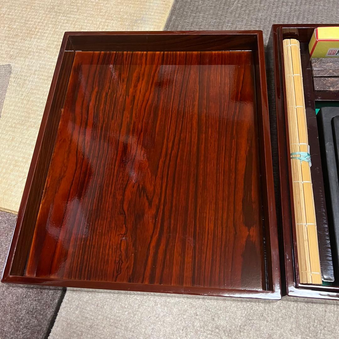 新品未使用 中国 書道具 成甫堂 青磁 上海 書道筆 中国筆 龍彫刻硯 水差し