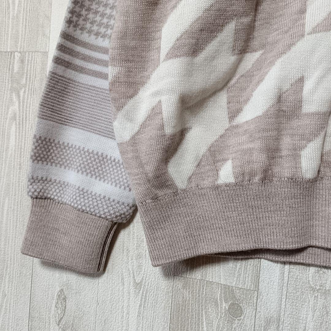 新品 カステルバジャック ハーフジップ セーター L 星柄 ベージュ ゴルフ