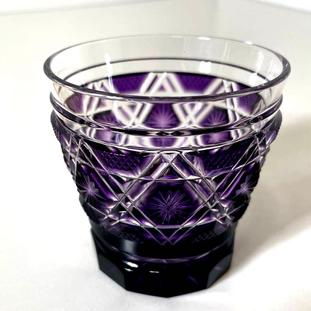 #XG505 薩摩切子・切子タンブラー・ガラス工房弟子丸製・色被せガラス・共箱付