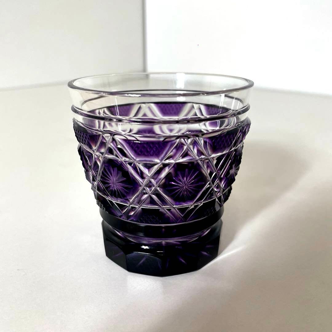 #XG505 薩摩切子・切子タンブラー・ガラス工房弟子丸製・色被せガラス・共箱付