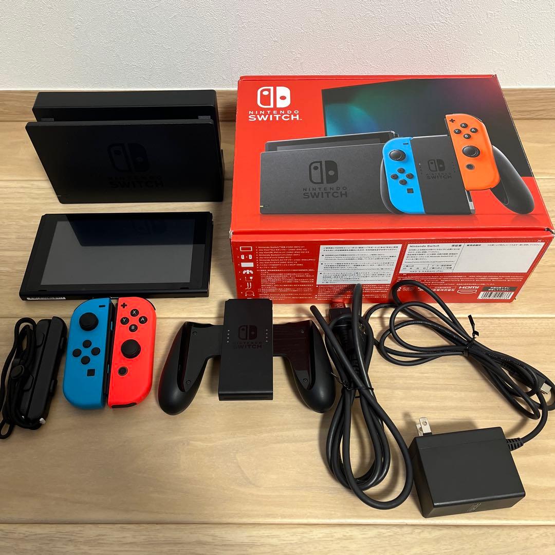 【美品】Nintendo Switch 本体 ネオンレッド/ネオンブルー付属品付