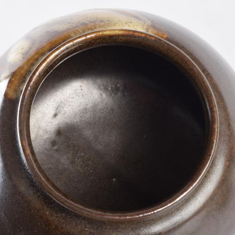 茶道具　膳所焼　淡海ぜぜ　平茶入　仕覆付　宗達極書付箱　M　8488