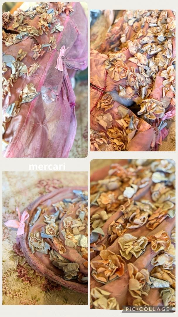 ★SALE★フランス アンティーク　稀少　布花　パニエ　クリノリン