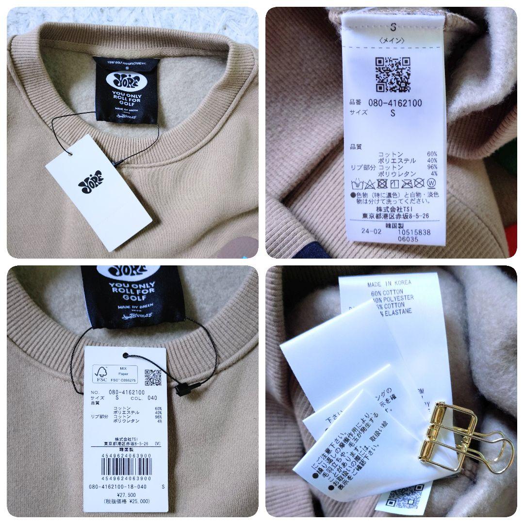 【タグ付き未使用品】YORF GOLF　UNISEX　トレーナー　ベージュ