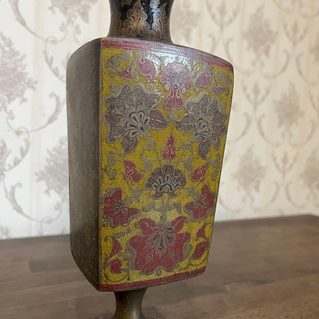 【アンティーク】真鍮製？ 花瓶 花器 花入 オブジェ 古道具 古美術 骨董品