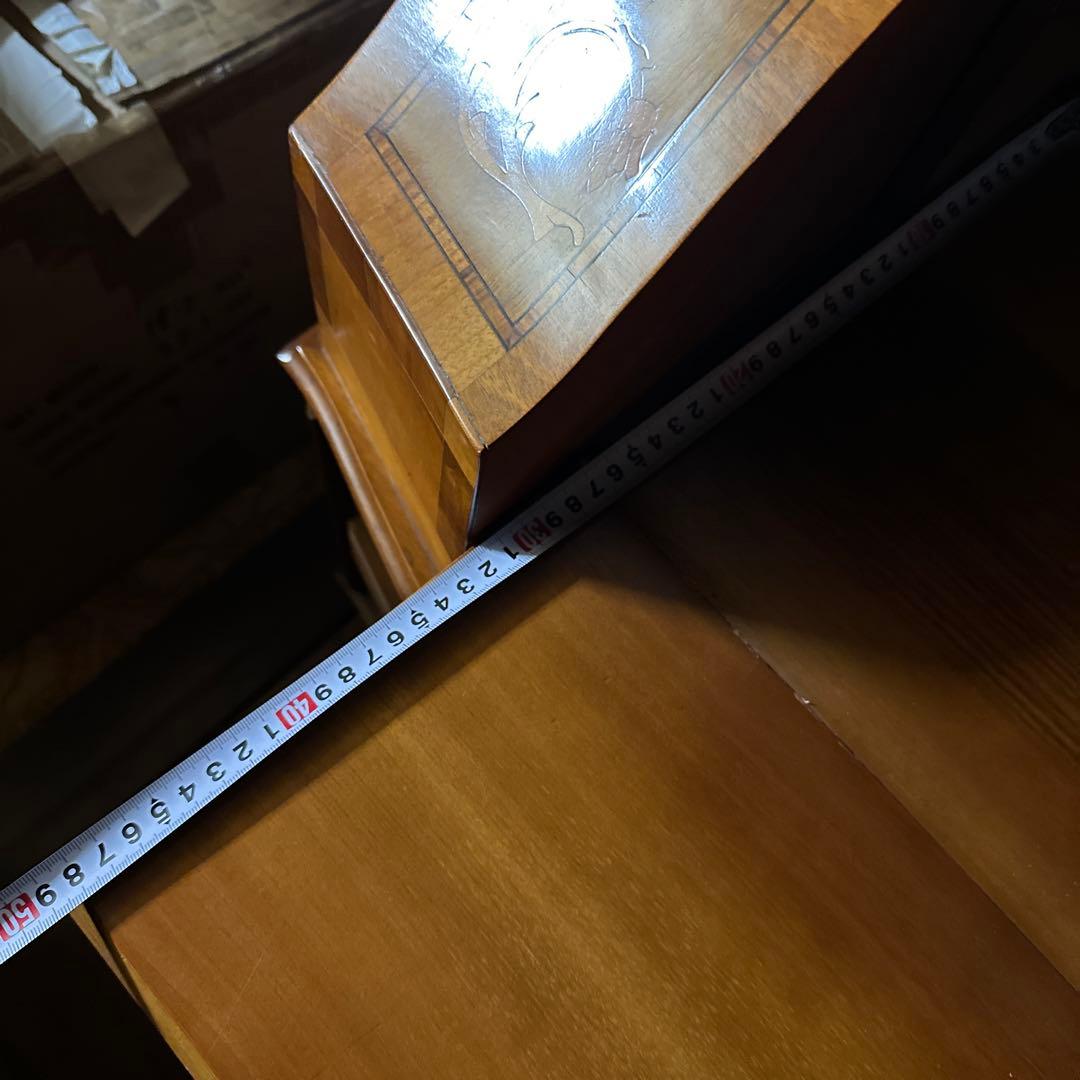 ITALY イタリア 象嵌彫ライティングビューロー 猫足 鍵付き　※i4※