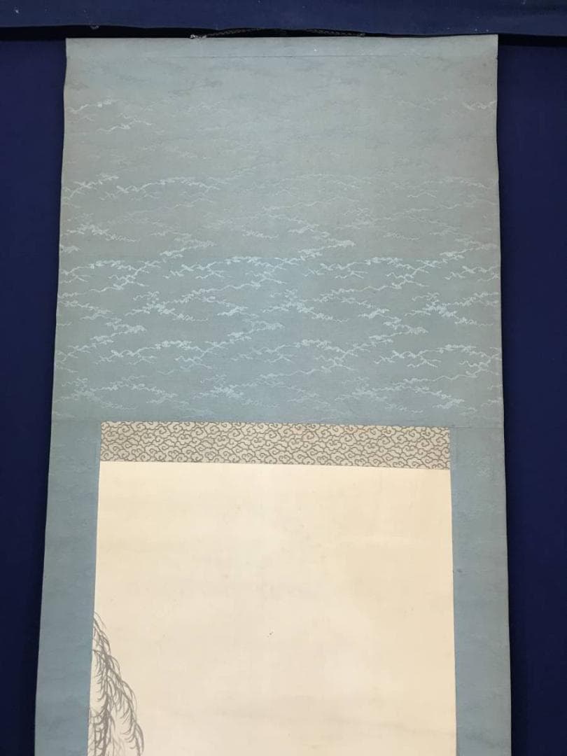 【真作】蕉圃/舟中美人図/美人画/掛軸/名家伝来/AC-175