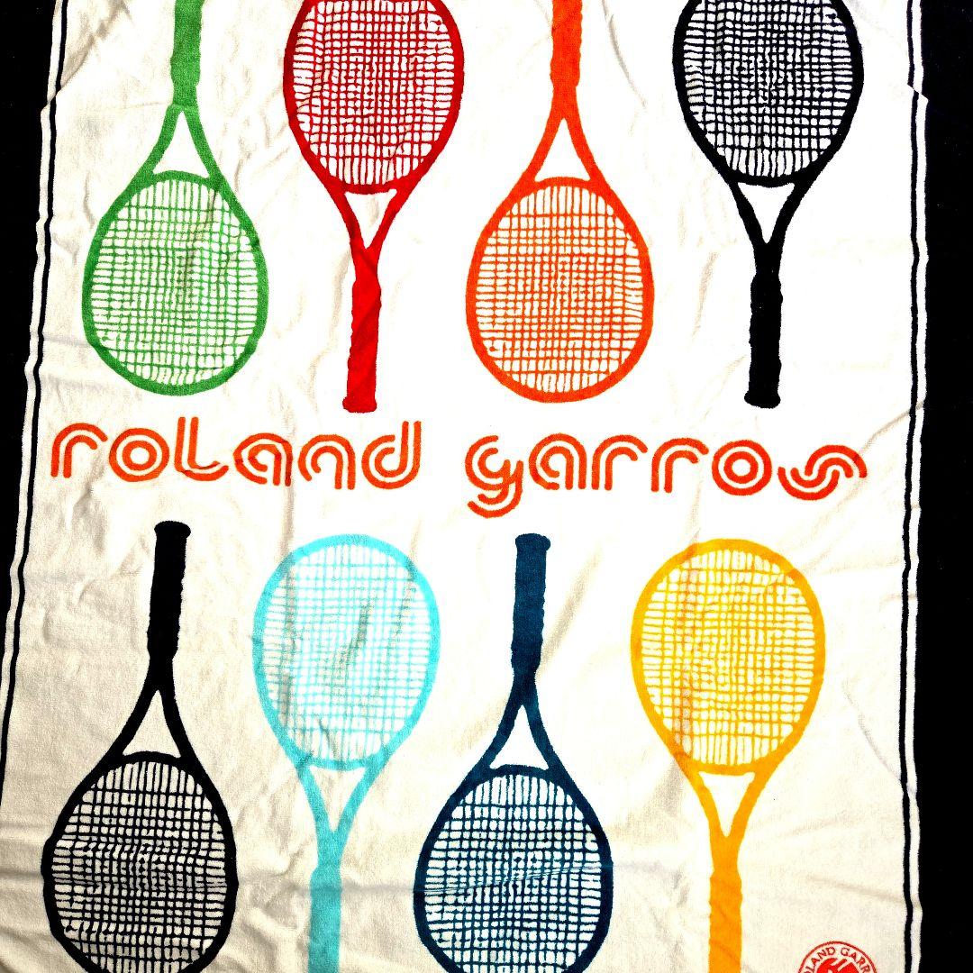 特大新品ローラン・ギャロス(全仏オープン)テニスラケットベルベット仕様バスタオル