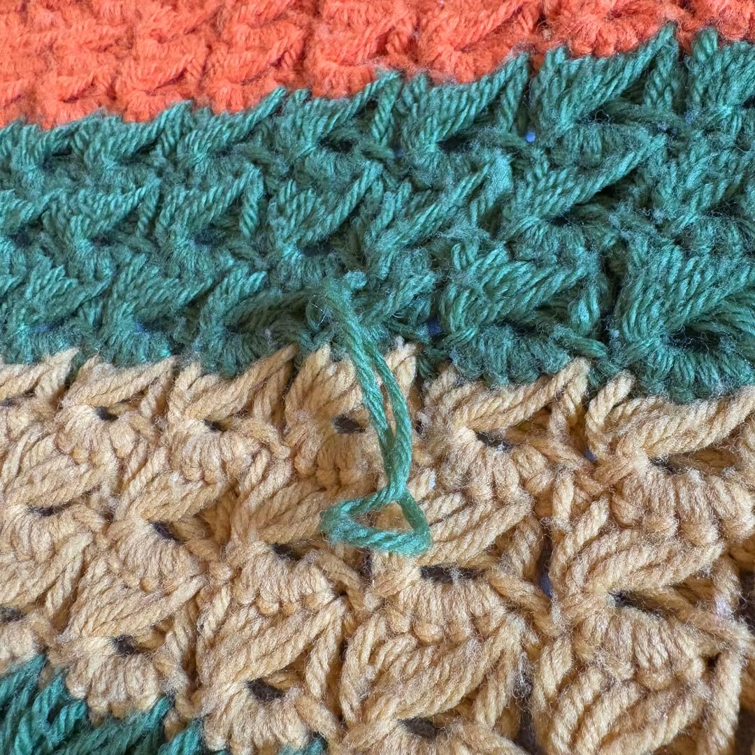 【USA vintage】グラニー ブランケット レトロ　膝掛け　ラグ