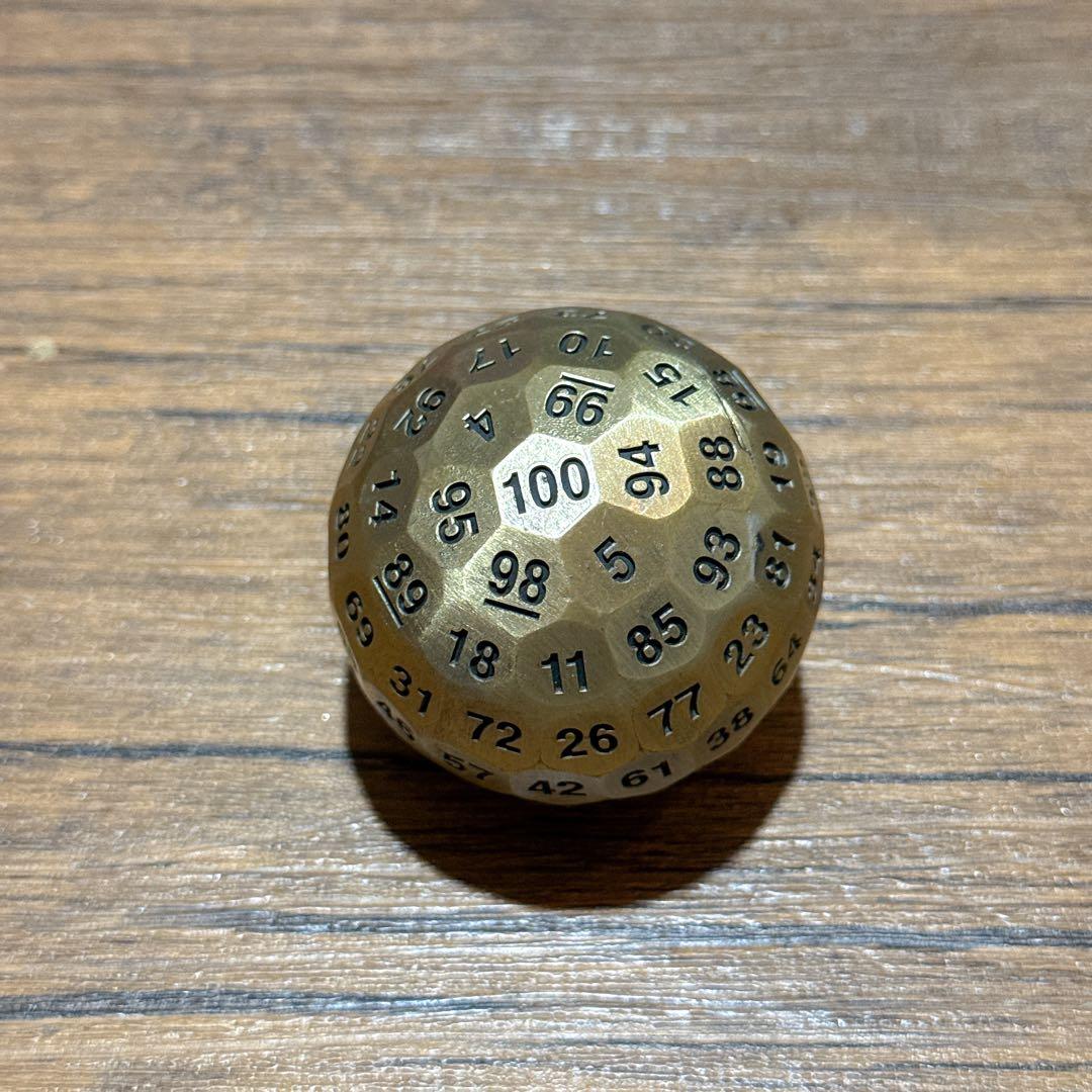 ❣️ 100面メタルダイス ロールプレイングサイコロ 1.97インチ 金色