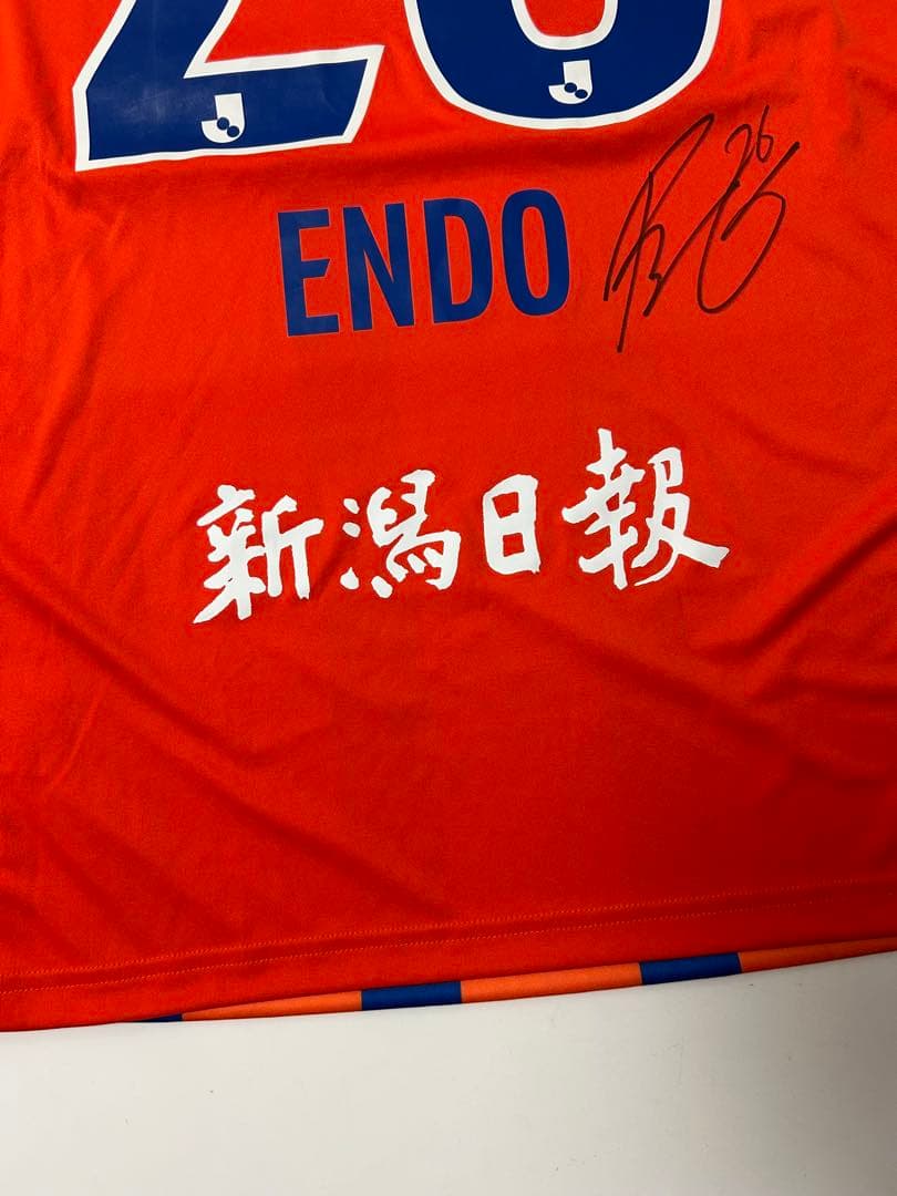 アルビレックス新潟　adidas 遠藤凌 #26 サイン入り　サッカーシャツ　O